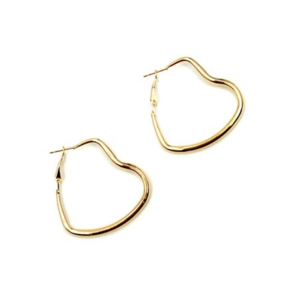 GOLD METAL HOOP EARRING